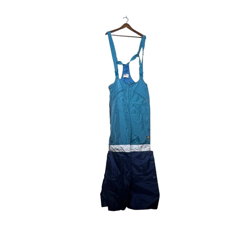 Descente Snow SKi Pants Men One Size Blue Insulated Snow Bib Overalls Made Japan - Picture 3 of 16